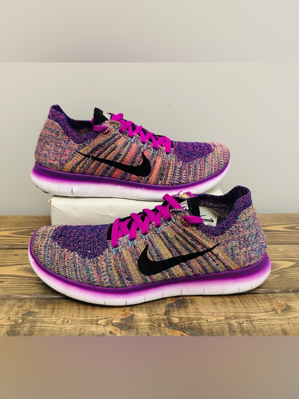 Nike Free RN Flyknit 'Hyper Purple' Running Shoes 831070-500 Women’s 5.5